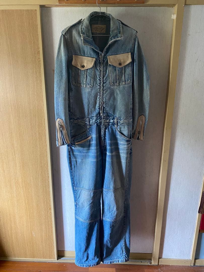 AVIREX デニムオーバーオール・つなぎ　Mサイズ