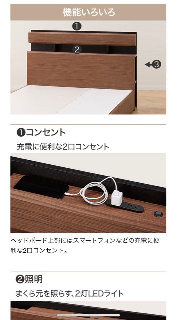 【naiya】ニトリ クイーン ベッドフレーム(キエンザ LBR )