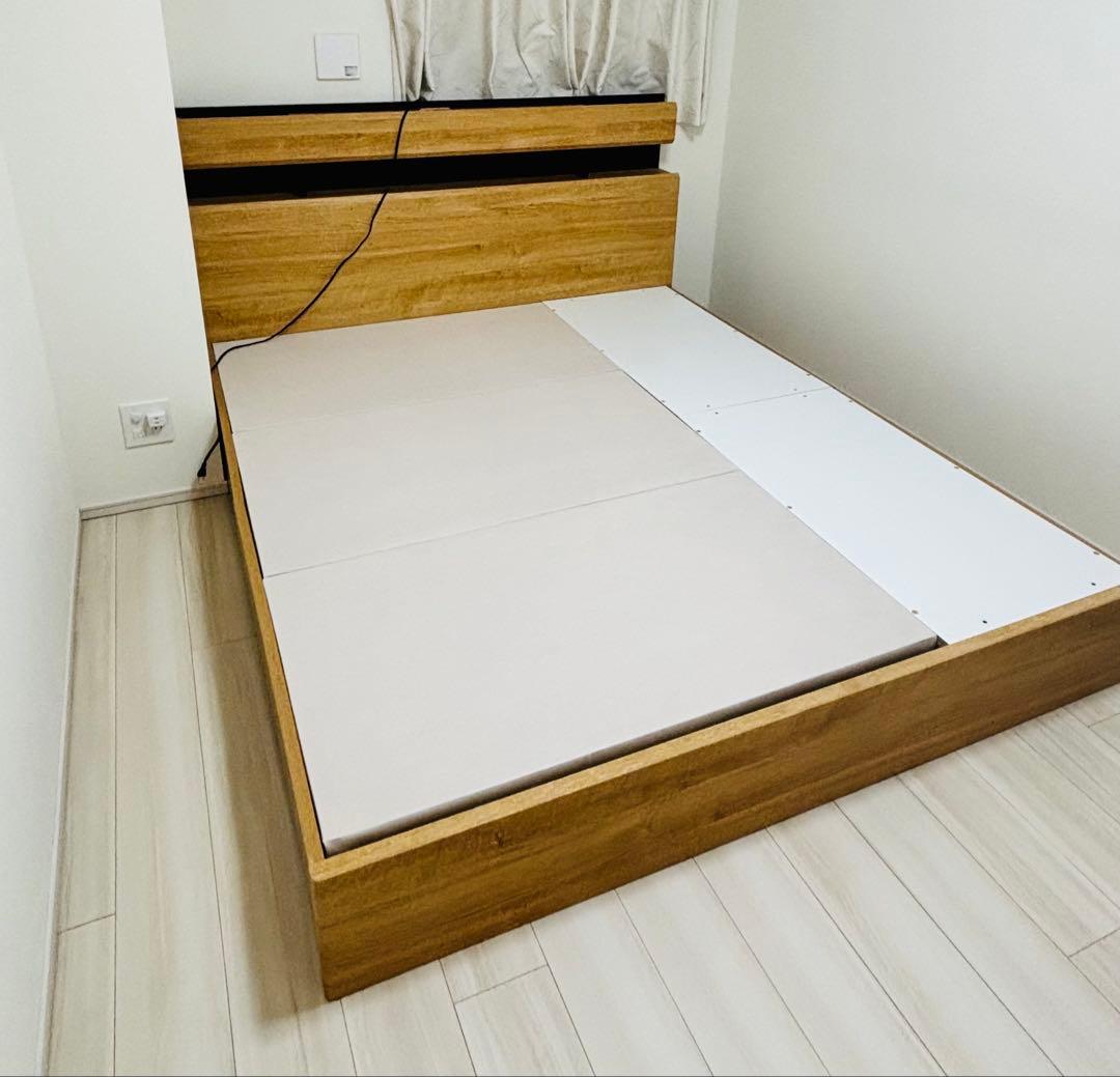 【naiya】ニトリ クイーン ベッドフレーム(キエンザ LBR )