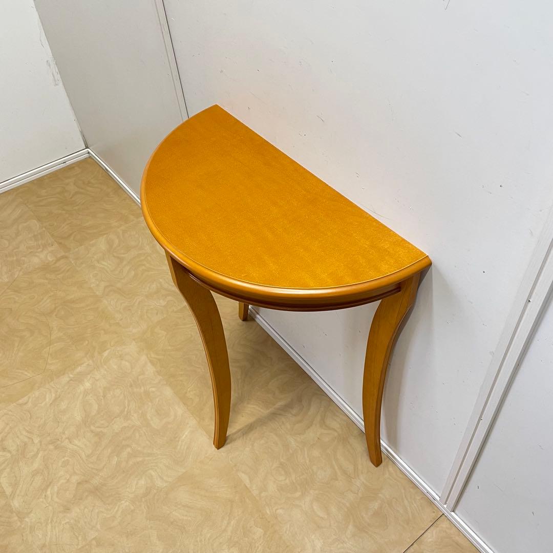 コンソールテーブル 半円 3本脚 花台 サイドテーブル 飾り台 ナチュラル