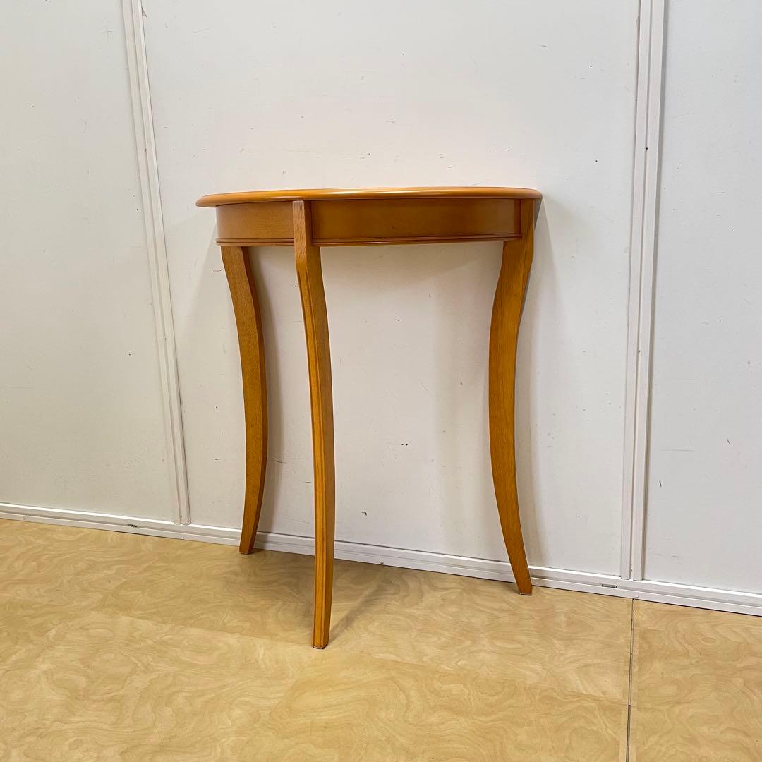 コンソールテーブル 半円 3本脚 花台 サイドテーブル 飾り台 ナチュラル