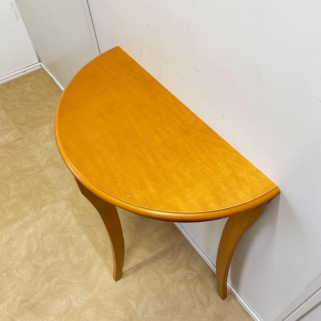 コンソールテーブル 半円 3本脚 花台 サイドテーブル 飾り台 ナチュラル