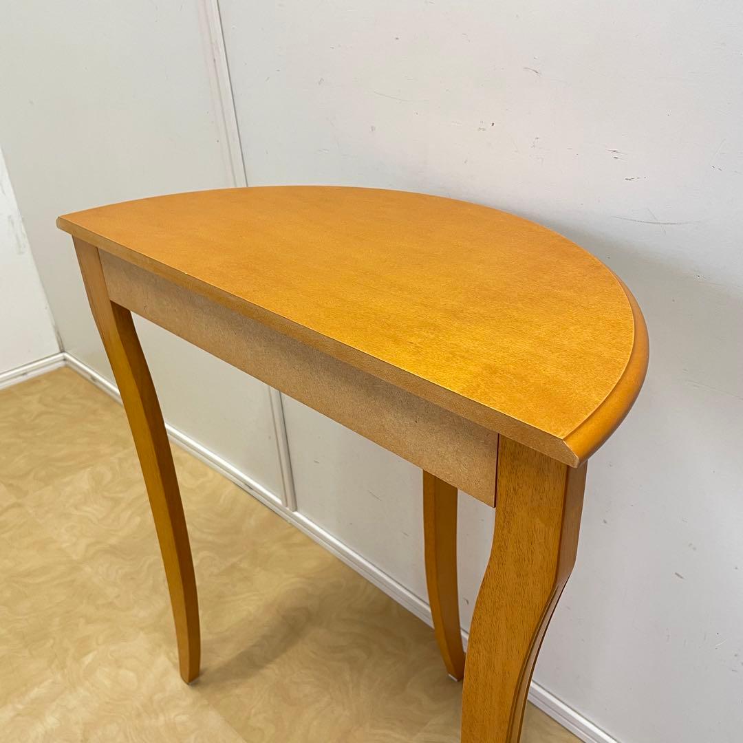 コンソールテーブル 半円 3本脚 花台 サイドテーブル 飾り台 ナチュラル