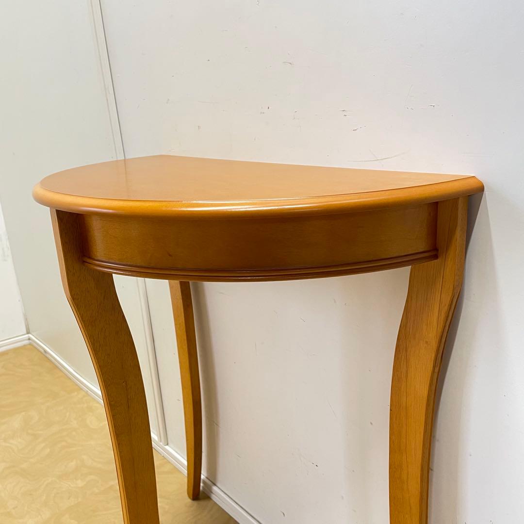 コンソールテーブル 半円 3本脚 花台 サイドテーブル 飾り台 ナチュラル