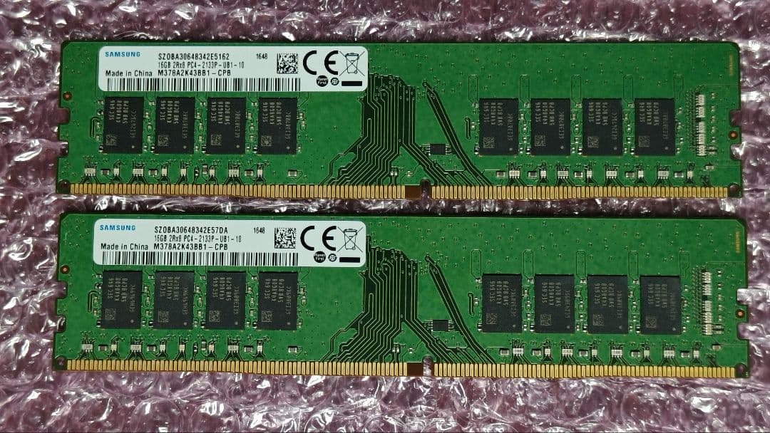ddr4 16gx2枚 32g 動作確認済み ⑤
