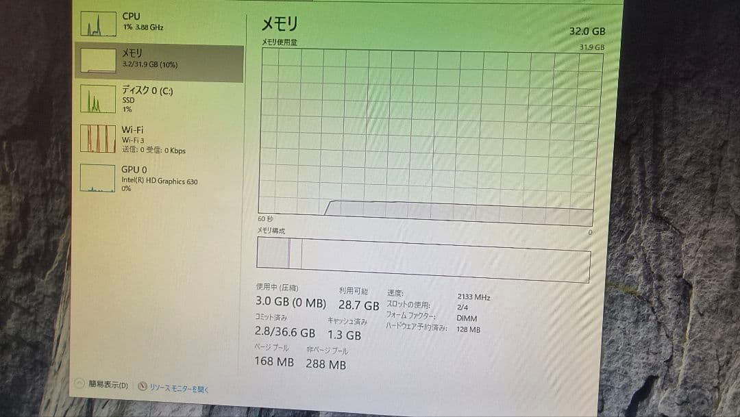 ddr4 16gx2枚 32g 動作確認済み ⑤
