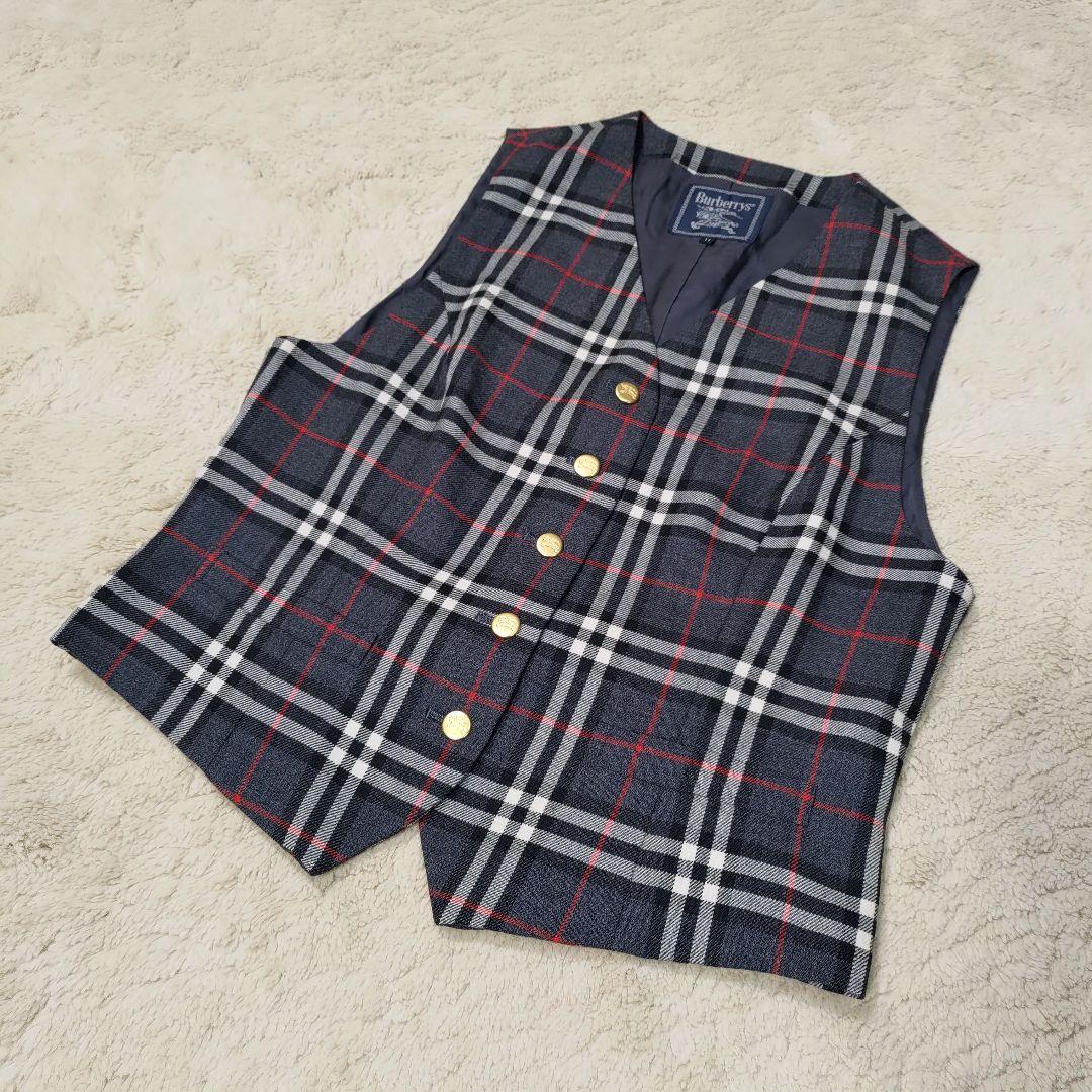 BURBERRY ジレ ベスト チョッキ ノバチェック ホースマーク 金ボタン