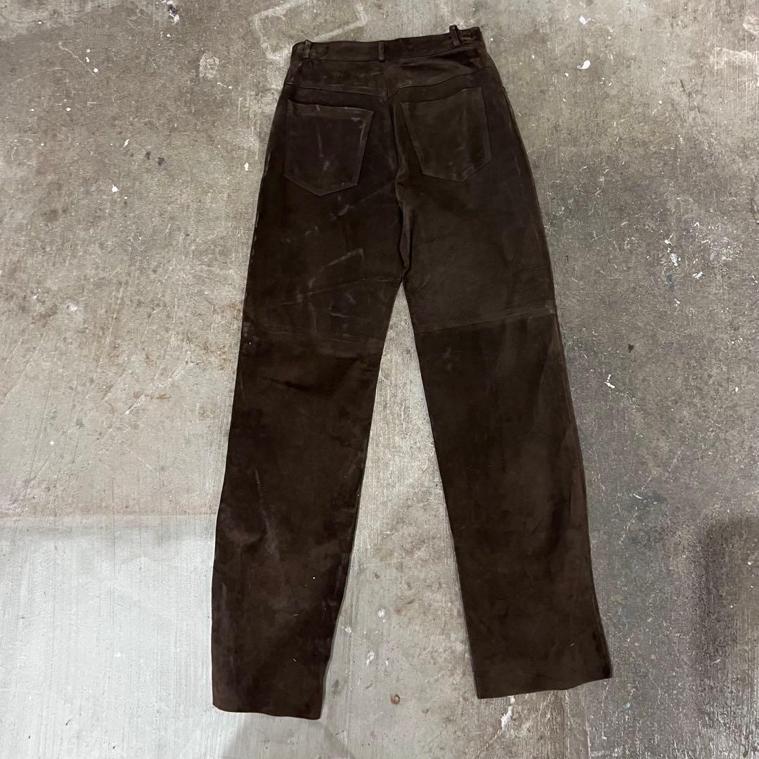 90's agnes.b lether pants スウェード　ブラウン　パンツ