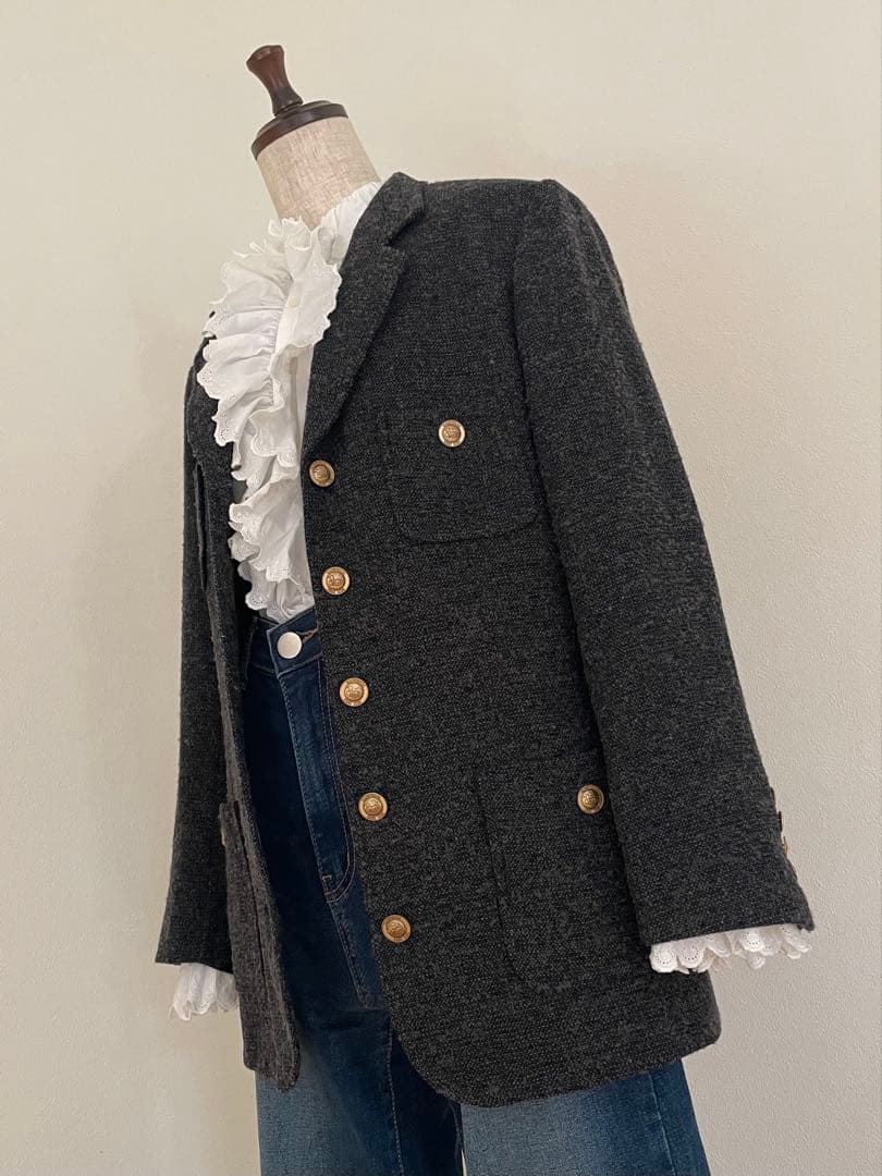 【ピンクハウス】ツイードウールロングジャケット