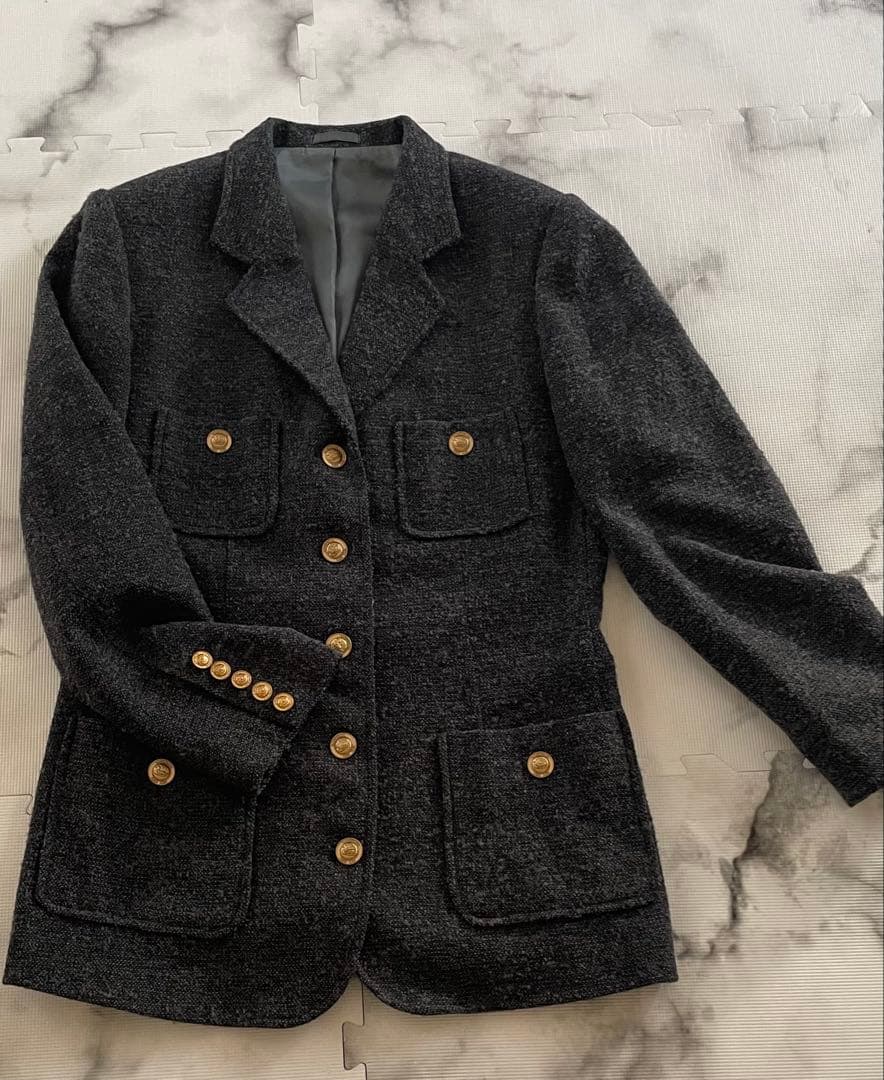 【ピンクハウス】ツイードウールロングジャケット