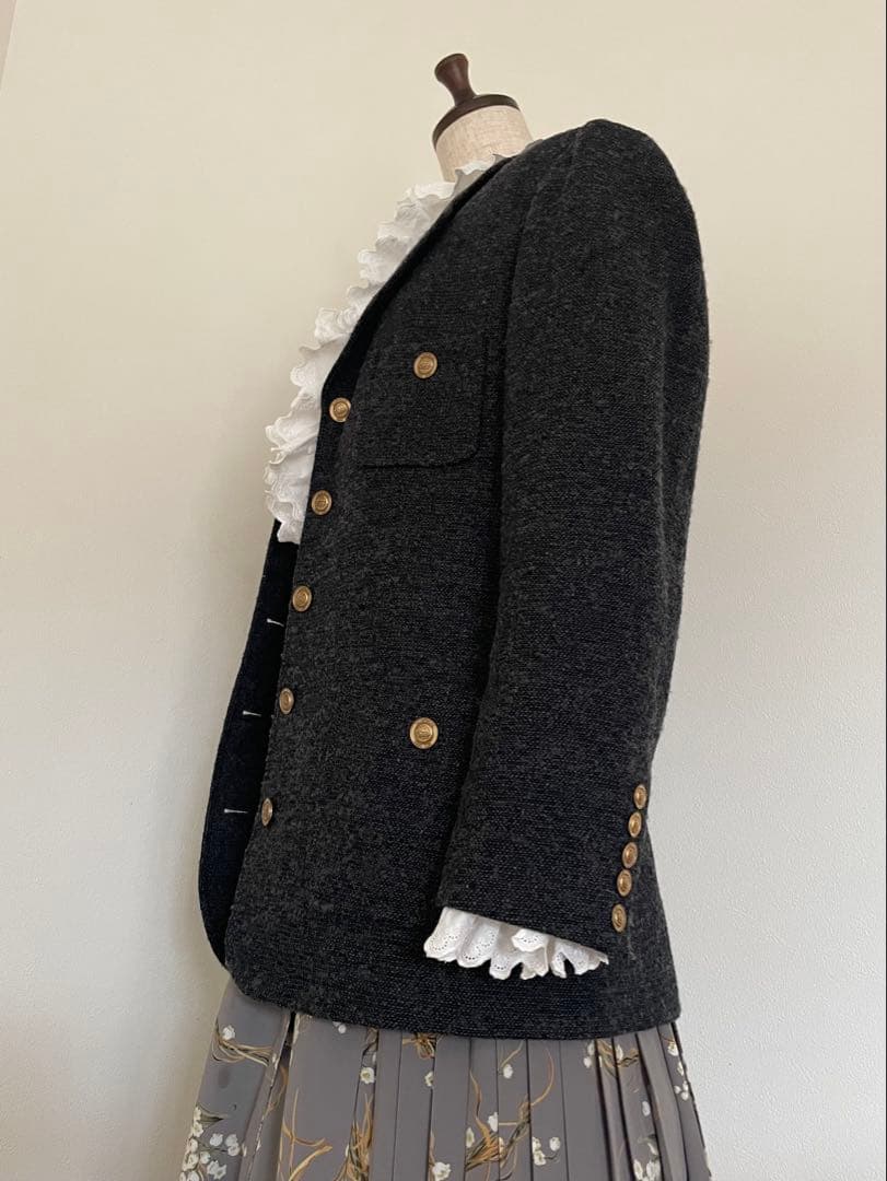 【ピンクハウス】ツイードウールロングジャケット