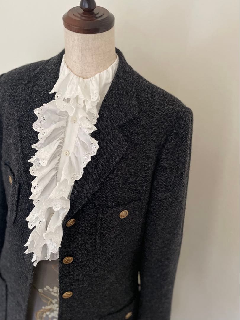 【ピンクハウス】ツイードウールロングジャケット