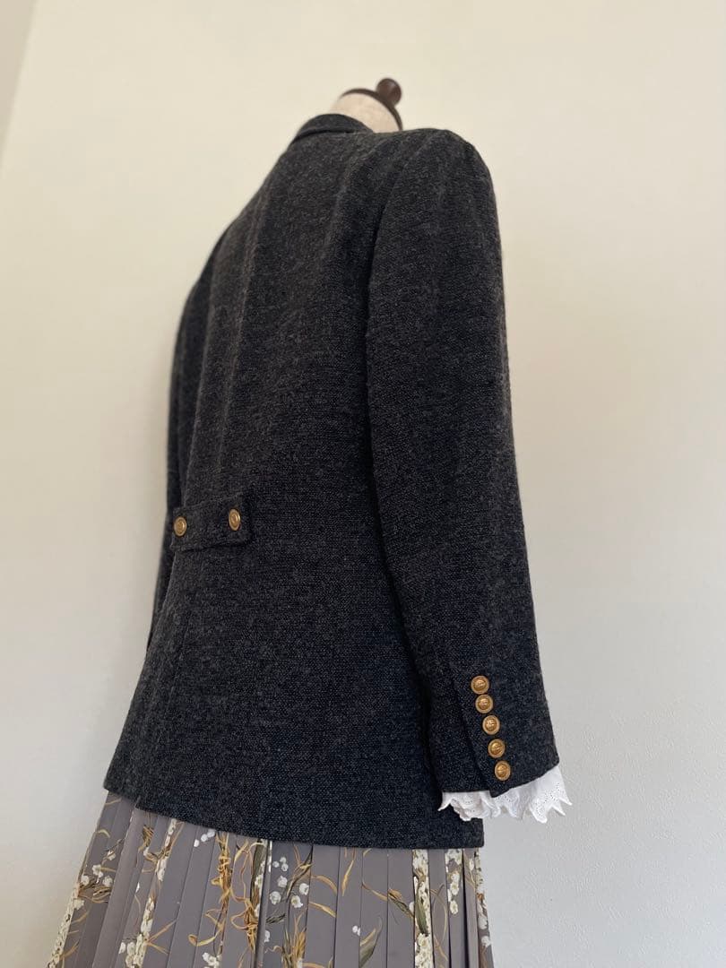 【ピンクハウス】ツイードウールロングジャケット