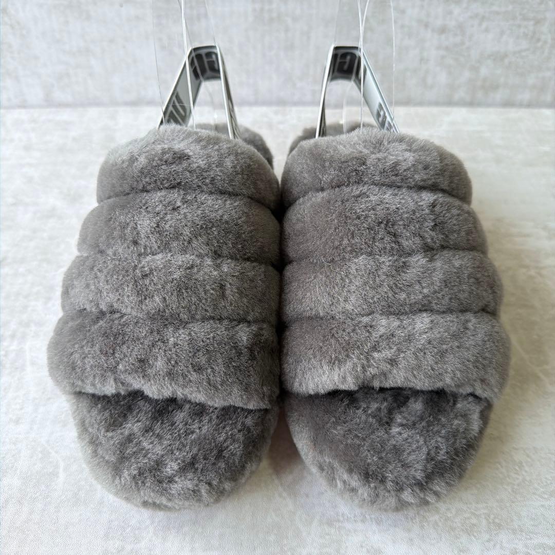 ⭐️未使用⭐️UGG アグ フラッフイヤー スライド サンダル 23cm グレー