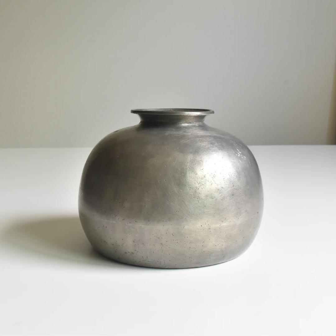 フランスアンティーク　ピューター フラワーベース　フラワーポット　ブロカント