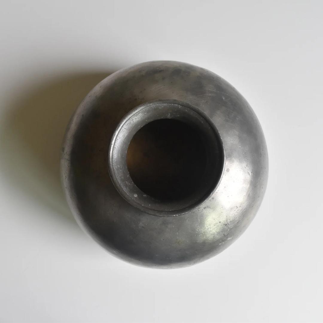 フランスアンティーク　ピューター フラワーベース　フラワーポット　ブロカント