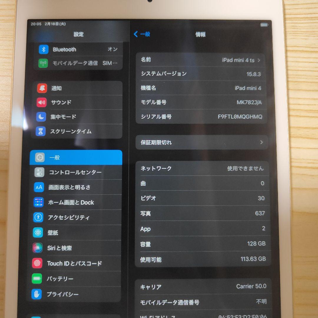 iPad mini 4 第4世代 128GB Cellular SIMフリー