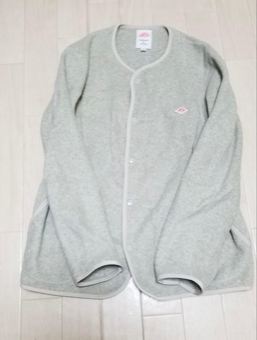 DANTON ノーカラー フリース ジャケット グレー　42