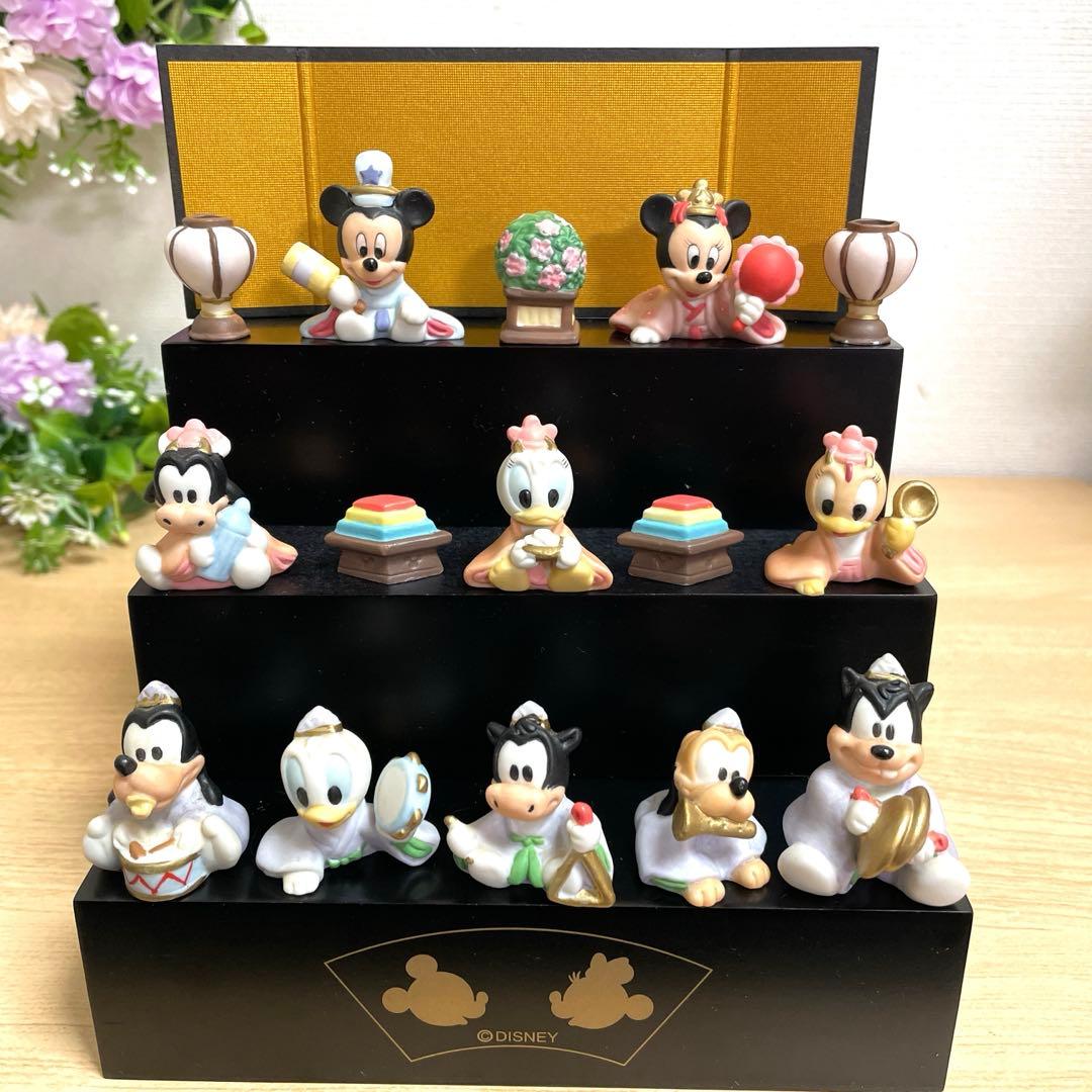 ディズニー　三段雛人形　ひな祭り飾り　陶器製　Disney ベビー雛人形