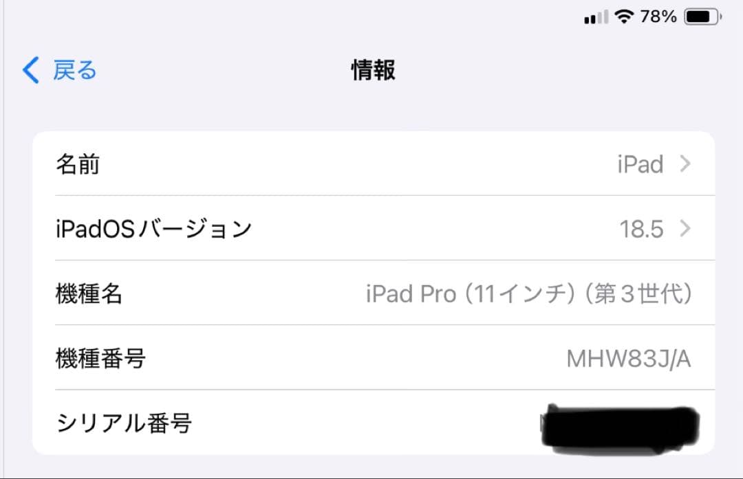 iPad Pro 11インチ 第3世代 256GB MHW83J/A セルラー