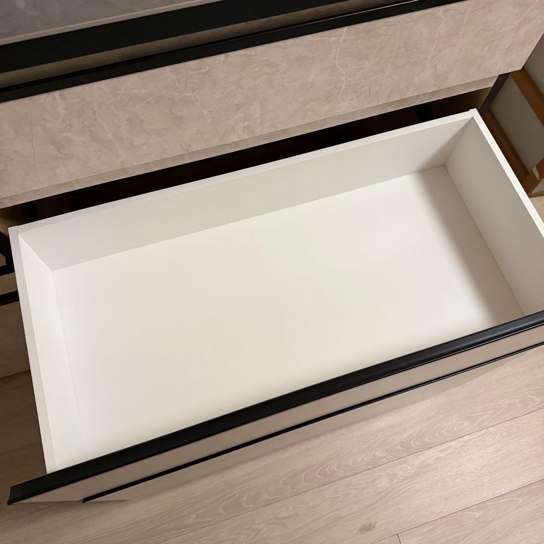 楽天購入　キッチンカウンター 幅120cm 完成品 家電収納 モダン　大川家具