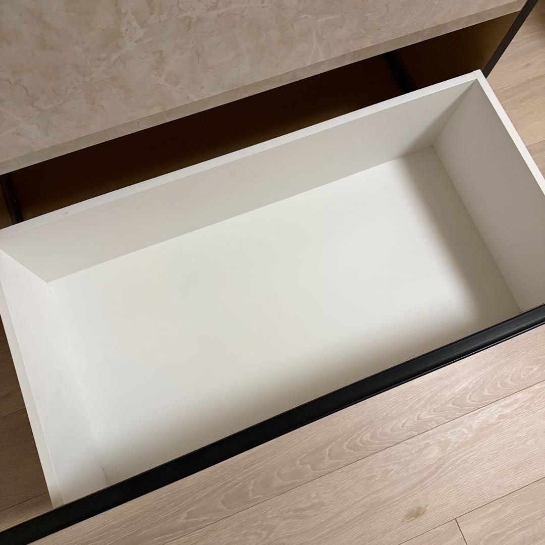 楽天購入　キッチンカウンター 幅120cm 完成品 家電収納 モダン　大川家具