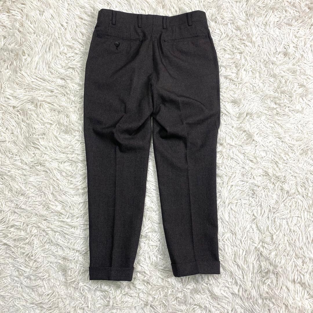 未使用級✨洗える✨防シワ 3ピースセットアップスーツ グレンチェック ペイズリー