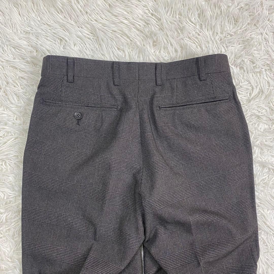 未使用級✨洗える✨防シワ 3ピースセットアップスーツ グレンチェック ペイズリー