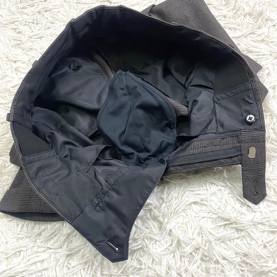 未使用級✨洗える✨防シワ 3ピースセットアップスーツ グレンチェック ペイズリー