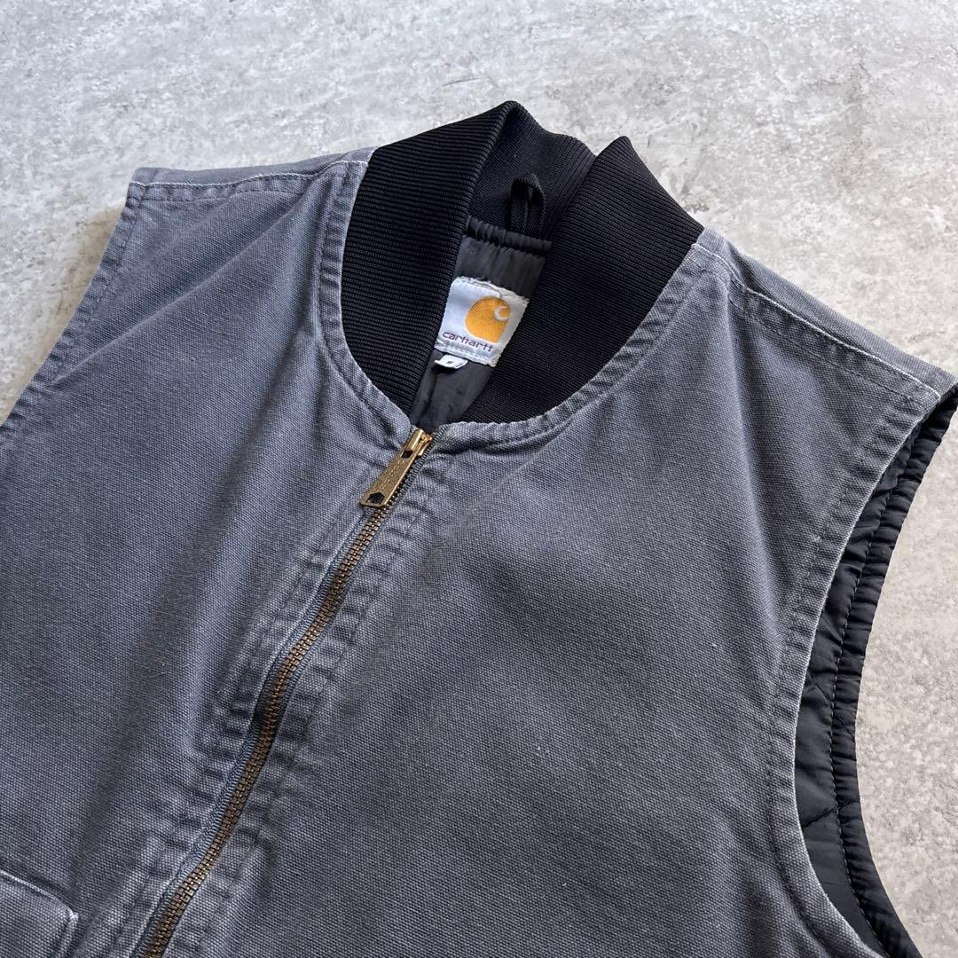 carhartt 【S】ダックベスト 中綿 キルティング グレー フェード