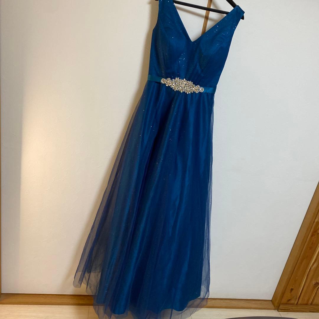 ⭐︎アミ美品☆ダークグリーン Aラインドレス ビジュー付き　演奏会