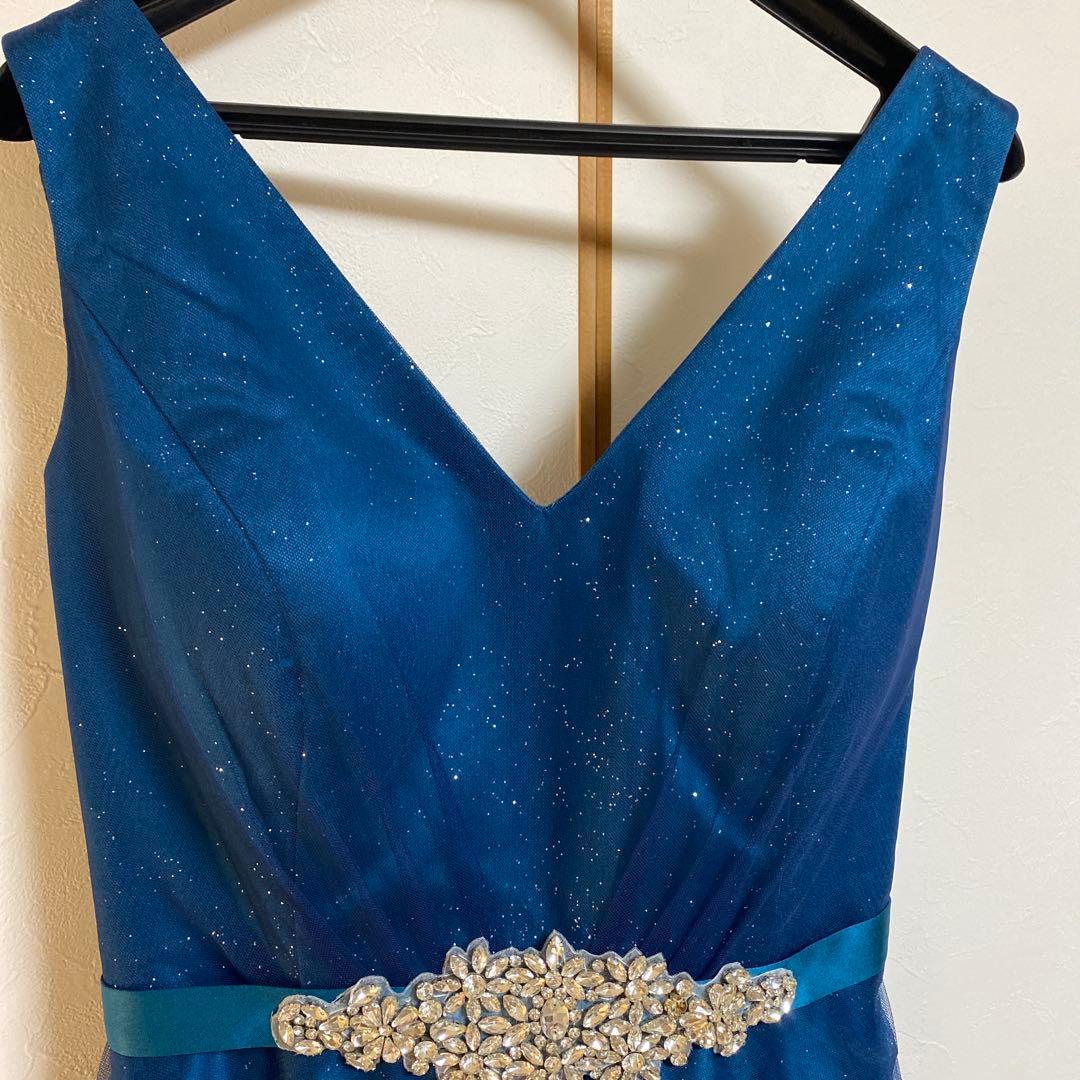 ⭐︎アミ美品☆ダークグリーン Aラインドレス ビジュー付き　演奏会