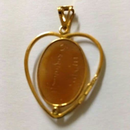 CAMEO カメオハート型 ペンダントトップK18刻印／サイン入り／イタリア製