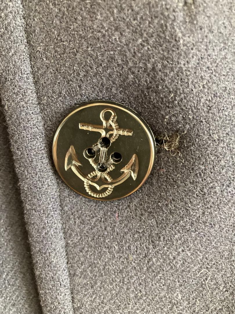 [美品]オーシバルネイビー フード付き ピーコートサイズ5(XL)