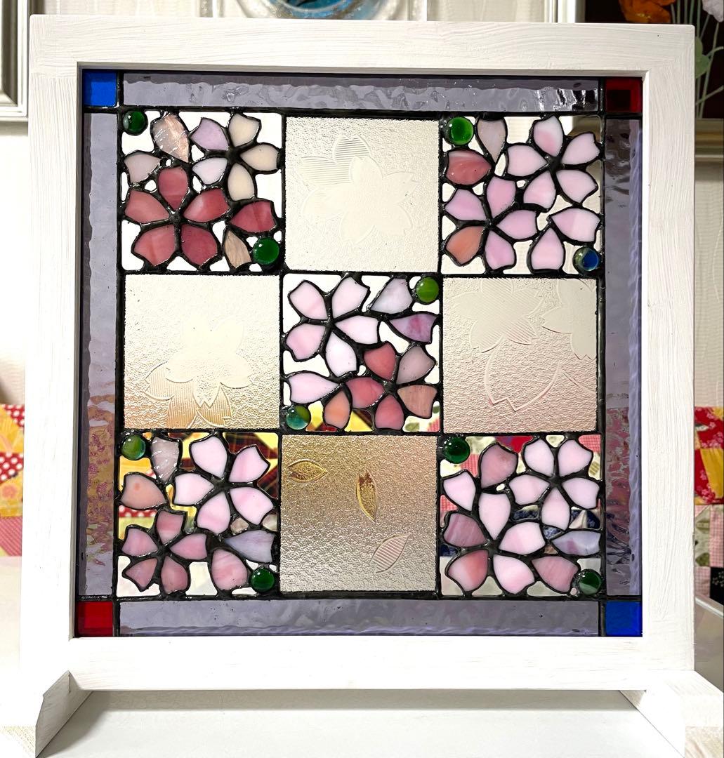 ステンドグラスパネル【桜】