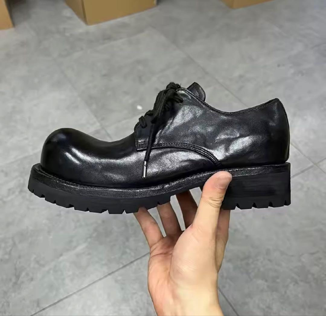 y2kラウンドダービーシューズ 厚底 モード 深水光太