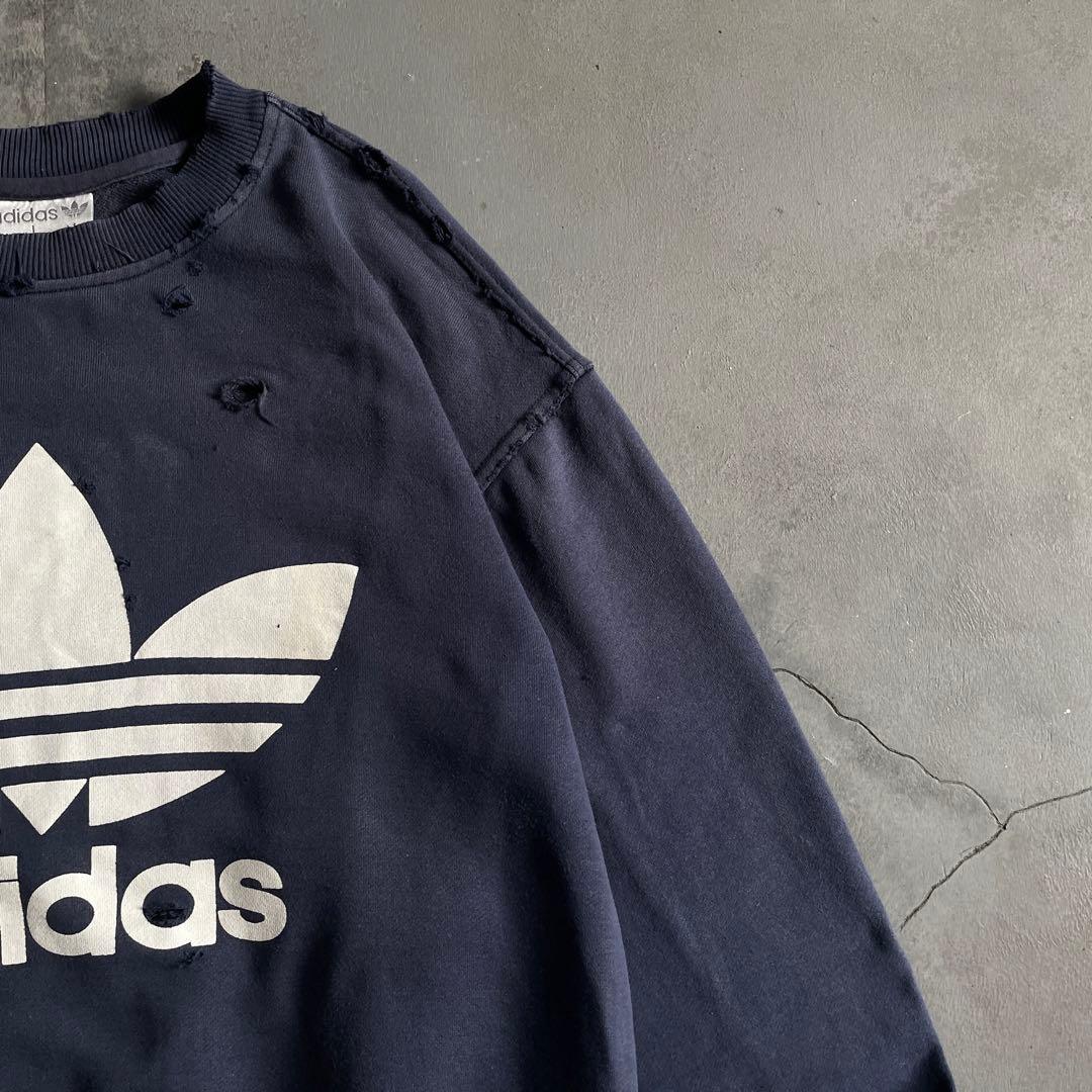 90's 銀タグ“adidas“短丈”grange boro sweat