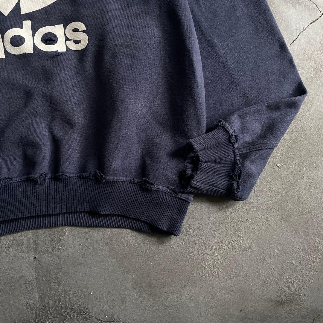 90's 銀タグ“adidas“短丈”grange boro sweat
