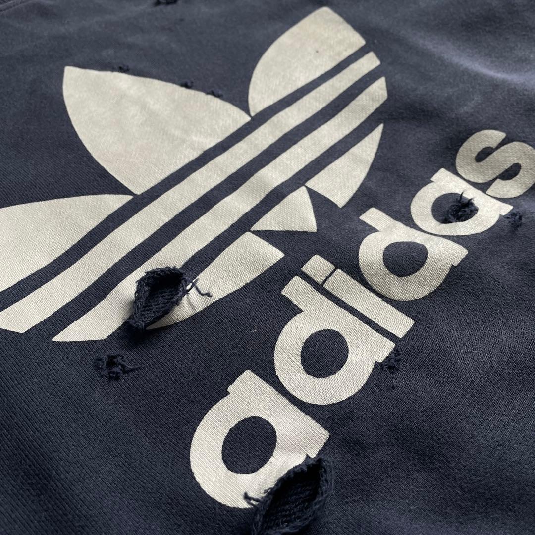90's 銀タグ“adidas“短丈”grange boro sweat