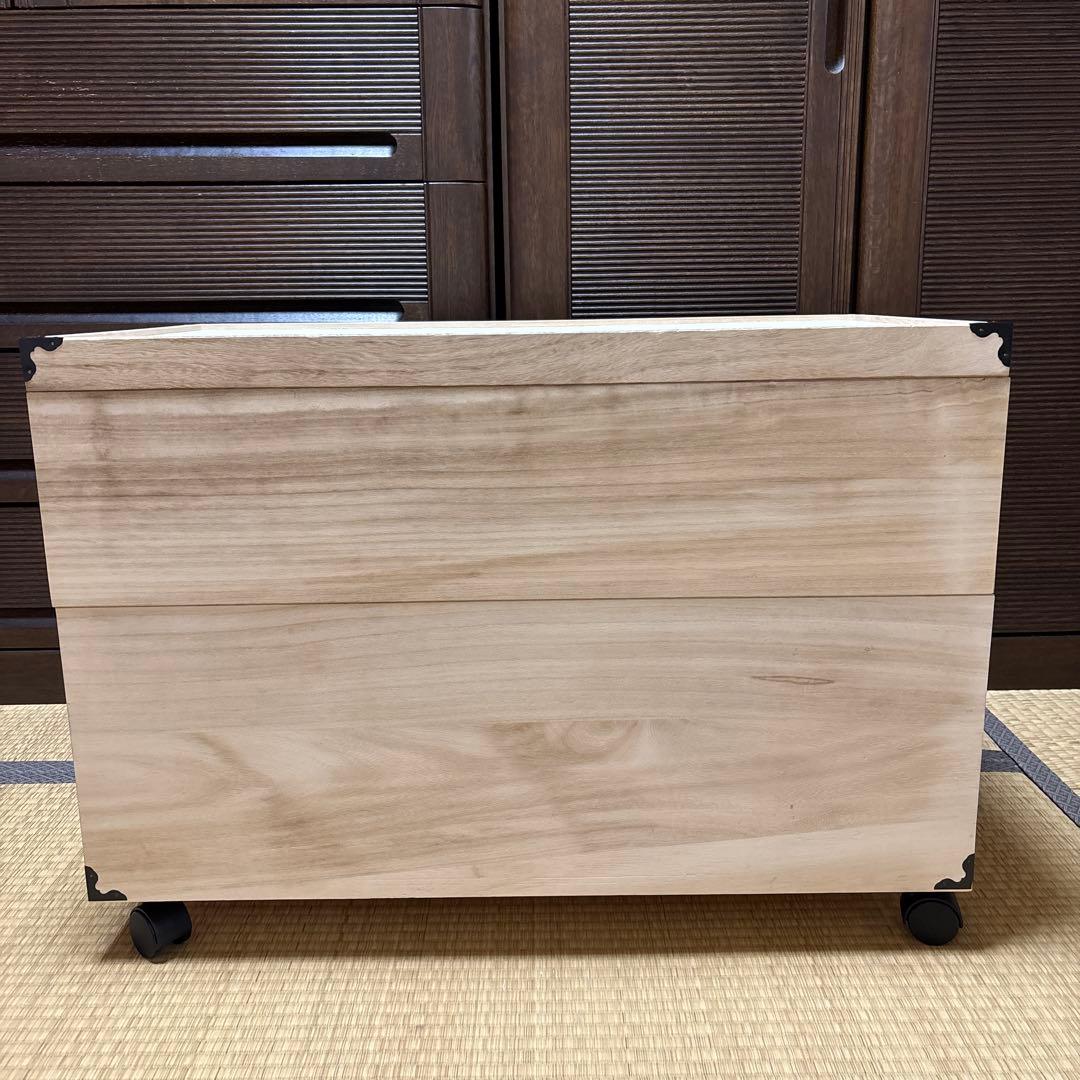 [ダッフィーちゃん]桐製　着物収納ケース　キャスター付き