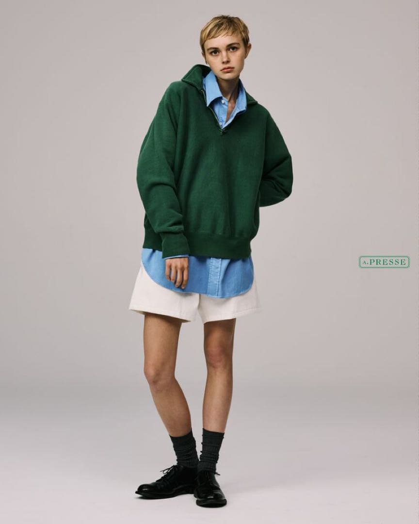 トップス A.PRESSE Vintage Half Zip Sweatshirt 1