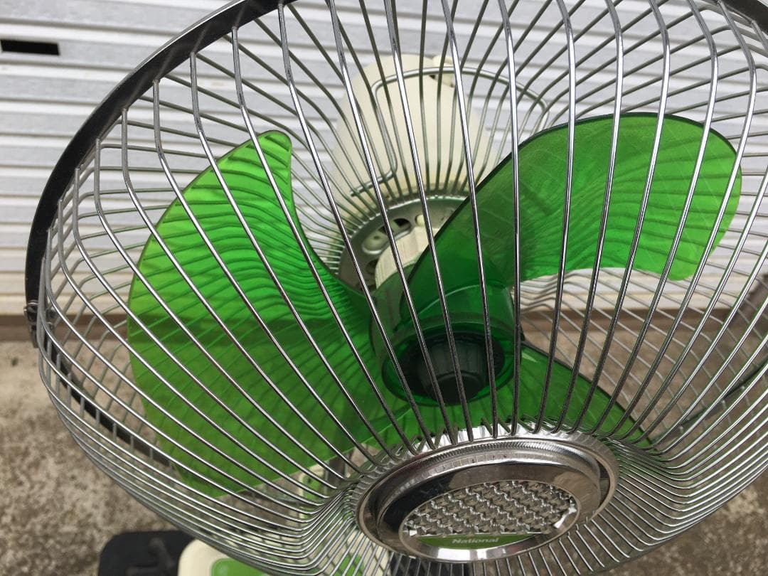 ☆ナショナル 扇風機 F-30S1M 30㎝ リビング用扇 緑 昭和レトロ