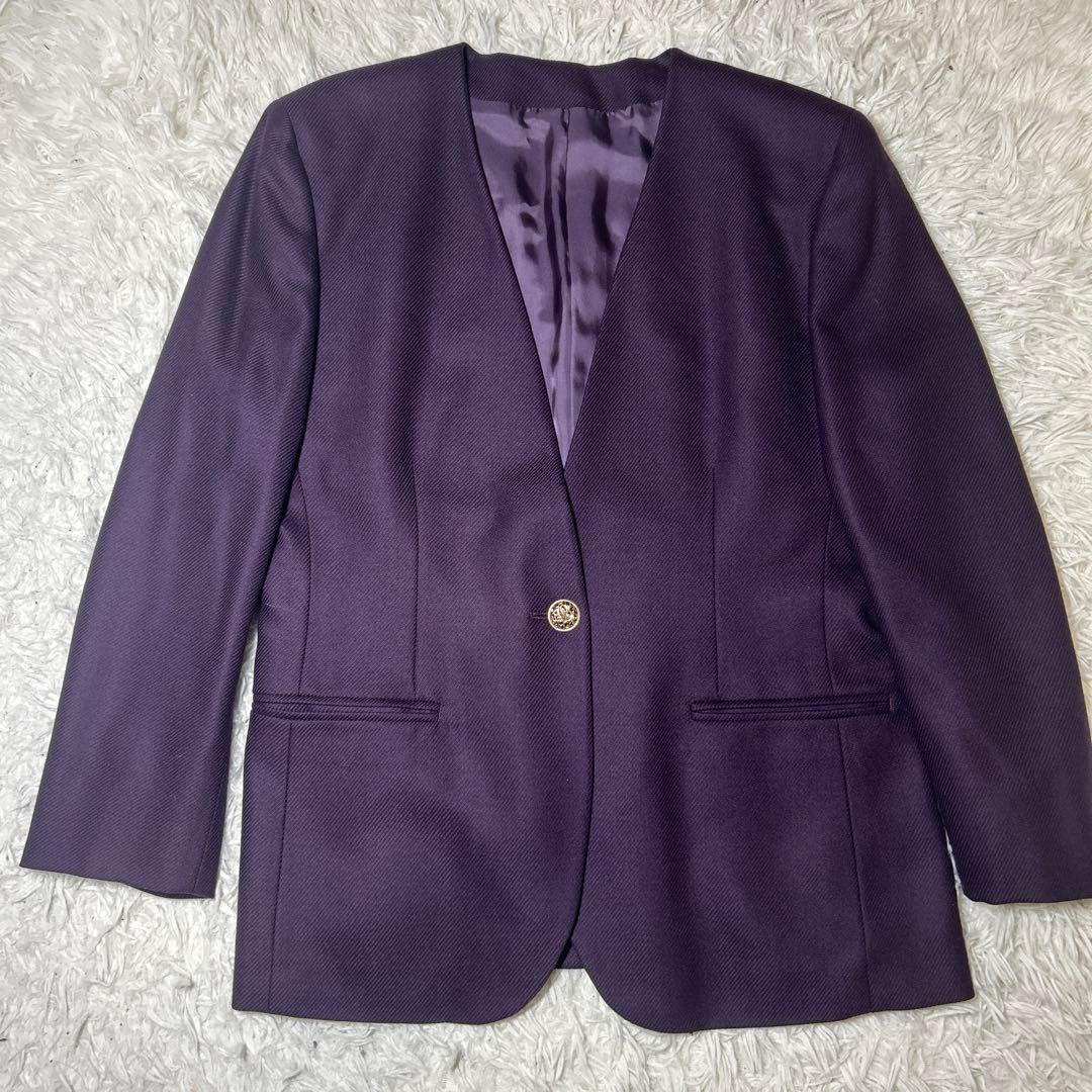 未使用級　BURBERRYS セットアップ　カシミヤ混　金ボタン　ノーカラー