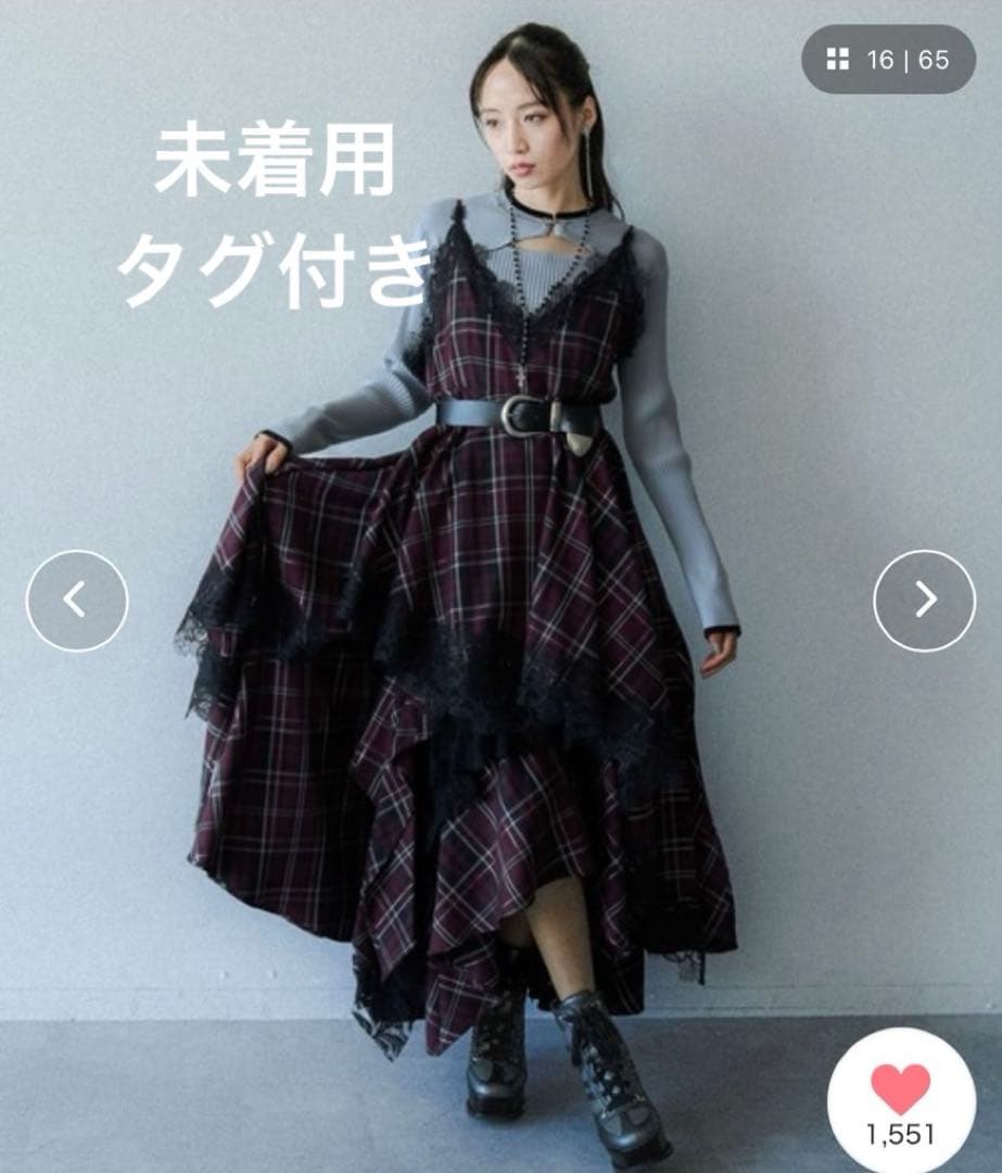 未着用　HARE タータンチェックキャミワンピース