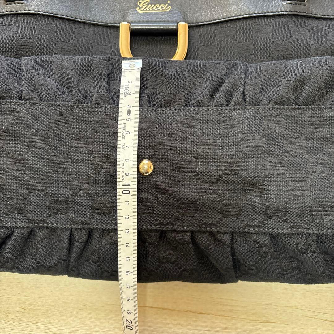 GUCCI グッチ　レザー×キャンバス地　ゴールド金具