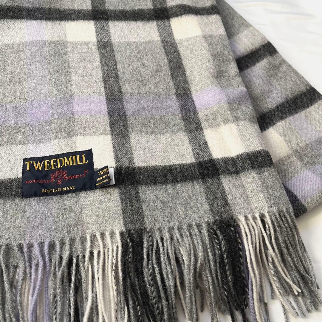 TWEEDMILL ウール チェック柄　大判ストール