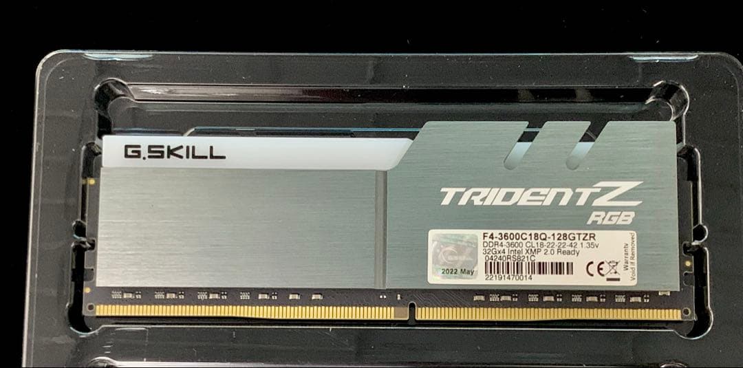 動作確認 G.SKILL 32GB×4 Trident Z　DDR4 3800