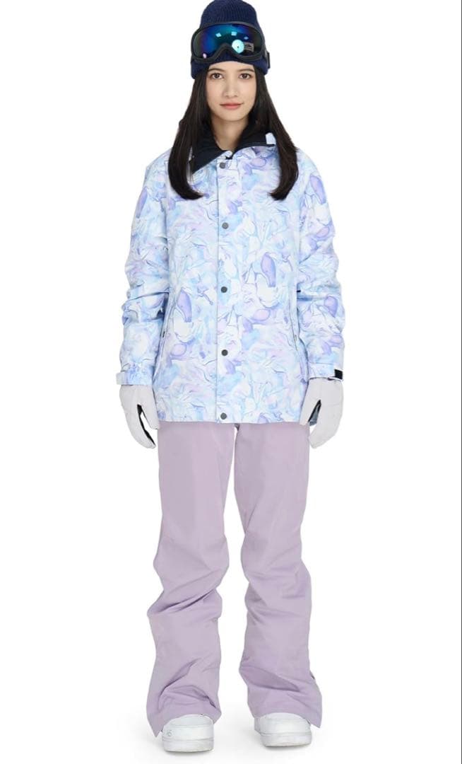 新品スノーボードウェア 女性用 青紫手袋付き