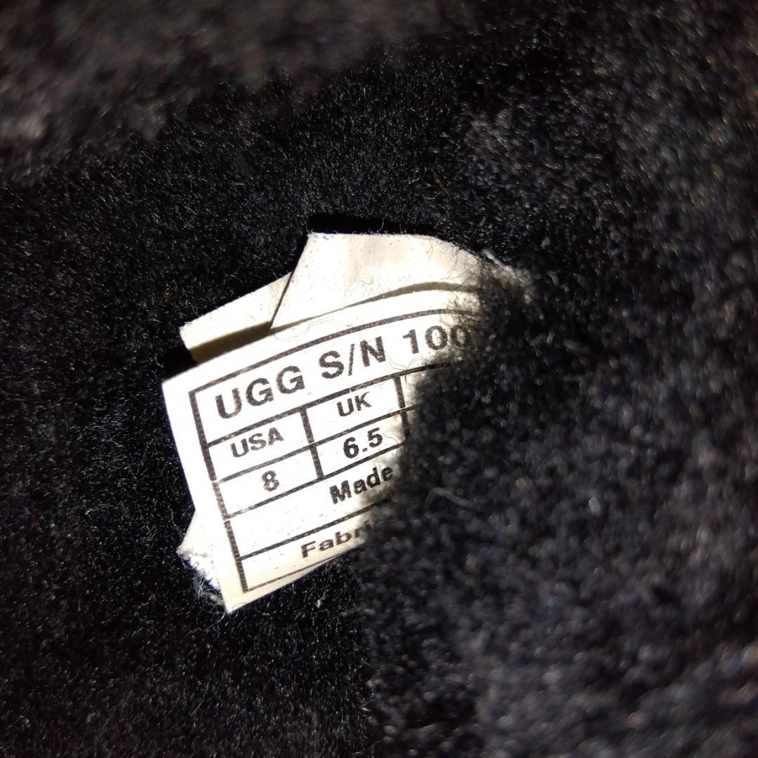 UGG　アグ　モカシン ムートン　ブラック　レース　リボン　８　♡超美品♡