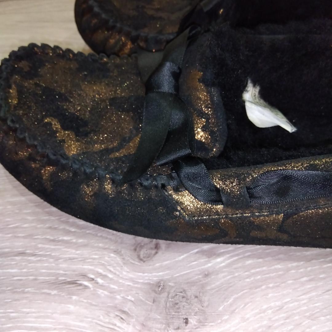 UGG　アグ　モカシン ムートン　ブラック　レース　リボン　８　♡超美品♡